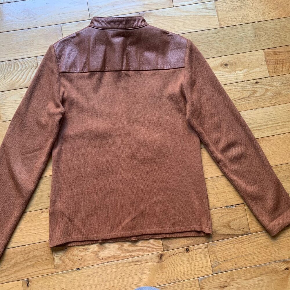 Nygard Collection Faux Leather Panel Knit Jacket – Brown – Size 6 Petite - Picture 9 of 9